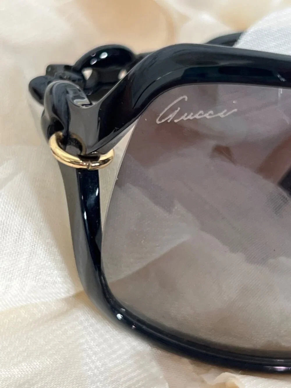 GUCCI Sunglasses GG 3584/S 59-15-115 Black and Rose Gold EUC